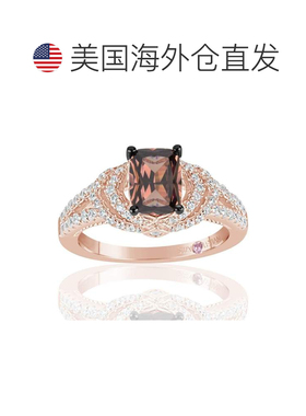 自营Suzy Levian Rose 纯银棕色和白色立方氧化锆戒指 - 棕色 美