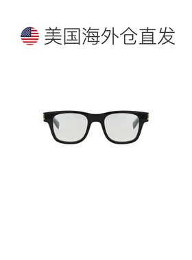 自营saint laurent方形镜框醋酸纤维太阳眼镜-黑色黑色透明 美国