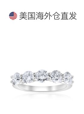 自营 pompeii32cttw 钻石 5 石 U 爪婚礼圆形切割戒指 14k 白金 -