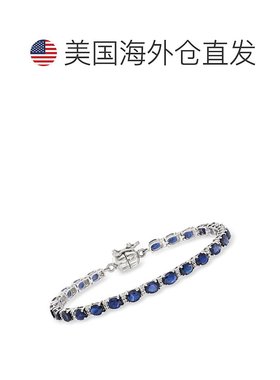 ross-simons罗斯-西蒙斯蓝宝石和 . 925 纯银白色托帕石网球手链