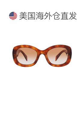 自营Prada Brown Gradient Oval Ladies Sunglasses PR A13S 18R7