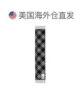 自营burberry双面双面格子羊绒围巾-灰色 博柏利 美国奥莱直发