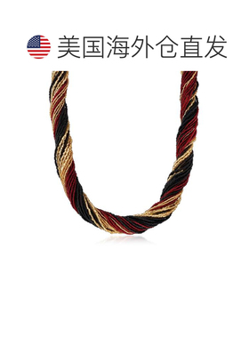 自营 Ross-Simons 意大利红色、黑色和金色 Murano 玻璃珠 Torsad