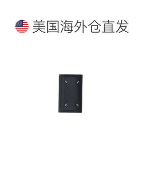 美国直邮自营maison margiela黑色四线缝制皮革钱包-黑色 美国奥