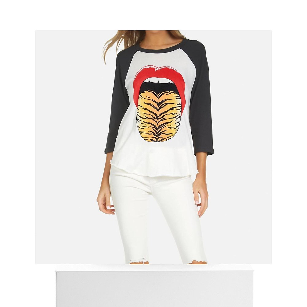 lauren moshiKenya X Tiger Tongue Baseball Tee In Milk/onyx - - 图3