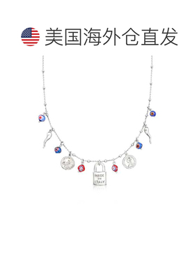 自营Ross-Simons Sterling Silver Italian-Inspired Charm Neckl