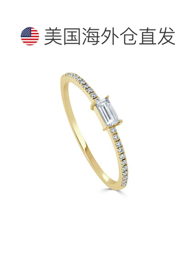 自营sabrina14K Yellow Gold Diamond Baguette Band - yellow go