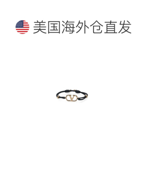 自营valentino garavani黑色织物VLogo签名手链-不适用 美国奥莱