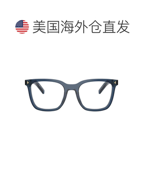 自营prada蓝色PR B11V醋酸纤维方形太阳镜-灰色 美国奥莱直发