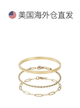 自营adorniaTarnish Resistant 18k Gold Plated Cuff and Chain