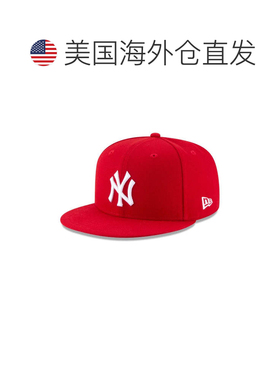 自营new era纽约洋基队基本猩红色950 Snapback帽子-红色 美国奥