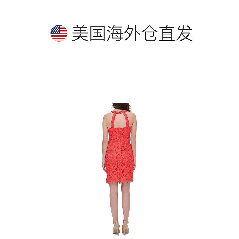 guess女士 Lace Halter Sheath Dress coral 【美国奥莱】直发 - 图1