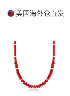 自营 Ross-Simons 渐变红色珊瑚珠项链配 14 克拉黄金 - 16 英寸