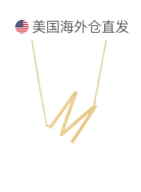 自营max + stone10k实心黄色金色大侧面大写字母首字母，带可延伸