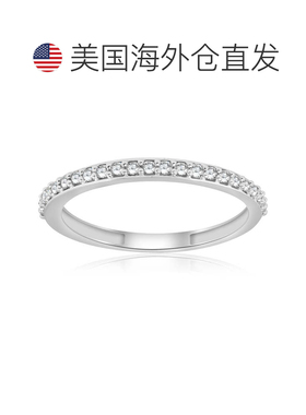 自营pompeii3POMPEII 1/8 克拉可堆叠女士钻石结婚戒指 10k 白金