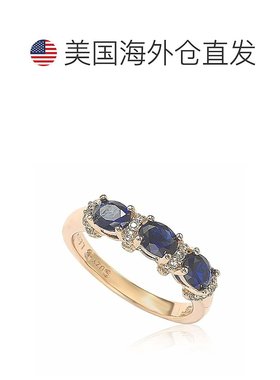 自营 Suzy Levian Rose 纯银天然蓝色蓝宝石和钻石口音半带 - 蓝