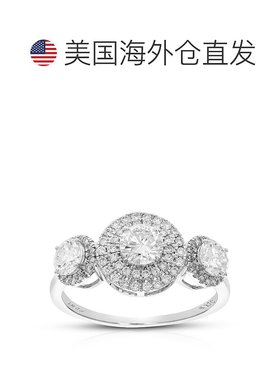 自营vir jewels1.30 克拉圆形实验室培育钻石订婚戒指 77 颗宝石