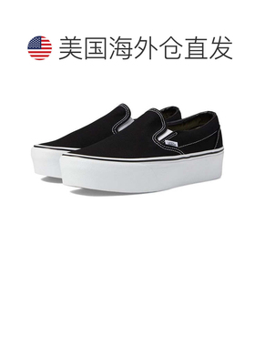 自营Men's Vans Classic Sneakers Black Slip-On Casual Platfor