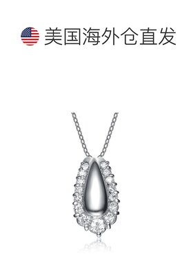 自营 geneviveGv 纯银方晶锆石口音项链 - 银 美国奥莱直发吊坠