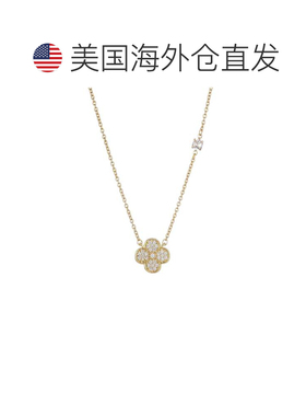 自营adornia14k镀金CZ三叶草项链-金色 美国奥莱直发吊坠