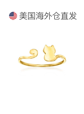自营Ross-Simons 14kt 黄金猫手镯戒指 - 黄色 美国奥莱直发配饰