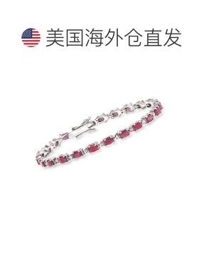 自营Ross-Simons Ruby Bracelet With Diamond Accents in Sterli