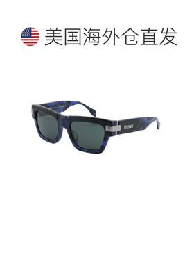 自营versace范思哲太阳镜矩形全边框，顶部黑色红色哈瓦那镜框和V