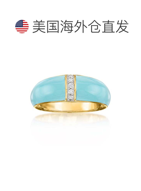 自营Ross-Simons Pastel Blue Enamel Dome Ring With Diamonds i