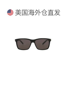 自营saint laurent方形镜框醋酸纤维太阳眼镜-黑色 美国奥莱直发