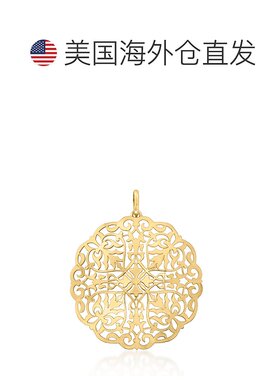 自营 Ross-Simons 意大利 14 克拉黄金花丝奖章吊坠 美国奥莱直发