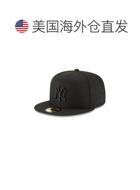 自营New Era 59Fifty Hat MLB基本纽约洋基队黑色/黑色 美国奥莱