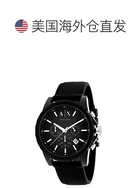 自营Armani Exchange Men's Black dial Watch - black 美国奥莱