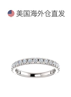 自营 pompeii35/8 克拉钻石结婚戒指女式可堆叠法式镶嵌 14k 白金