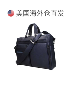 自营Piquadro Leather Business And Laptop Men's Bag - blue 美