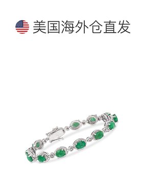 自营Ross-Simons Emerald Bracelet in Sterling Silver 8.25 in
