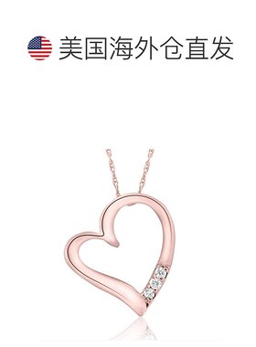 自营 pompeii3VS 钻石吊坠心形项链实验室培育 - 玫瑰金 美国奥莱