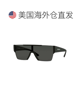 自营Burberry太阳镜盾牌半边，黑色镜架和灰色镜片Be42913464/87-