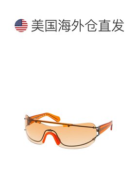 自营 off-white米白色无框防护太阳镜，炮铜色/橙色框架和橙色渐O