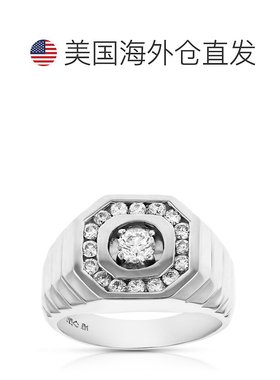 自营 vir jewels1 cttw 男士钻石戒指 14K 白金婚礼订婚新娘风格