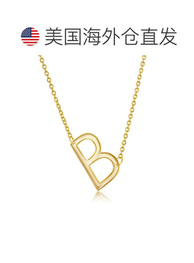 自营 simona纯银侧面初始项链 - 镀金 - b 美国奥莱直发吊坠