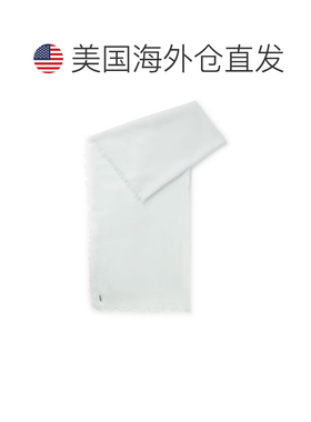 自营boss轻便的羊毛围巾，流苏饰边-浅蓝色 美国奥莱直发