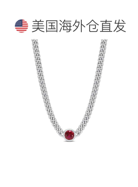 自营Mimi & Max 1 5/8 CT TGW 925 纯银红宝石项链 - 红色 美国奥