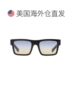 自营Prada Blue Shaded Yellow Rectangular Men's Sunglasses PR