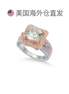 自营Suzy Levian 两色纯银 5.88 TCW 枕形切割绿色紫水晶戒指 -