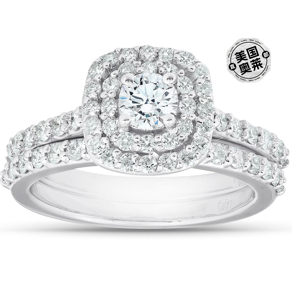 pompeii31 1/10Ct Cushion Halo Diamond Halo Engagement Weddin-图0