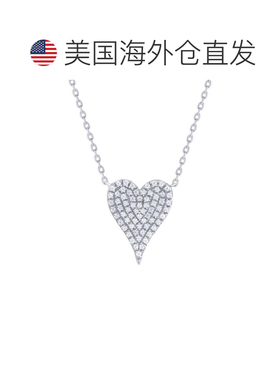 自营sabrina14K White Gold Diamond Pave Heart Medium Size - w
