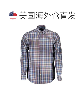 自营Gant Cotton Men's Men's Shirt - blue 美国奥莱直发