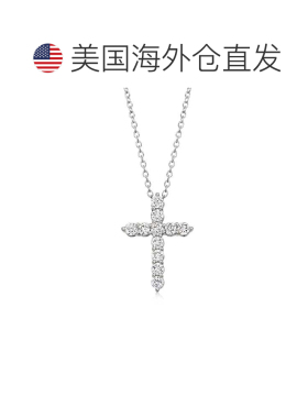 自营 Ross-Simons Lab-Grown Diamond Cross Pendant Necklace in
