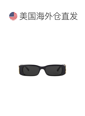 自营balenciaga黑色王朝长方形徽标太阳镜-灰色 美国奥莱直发