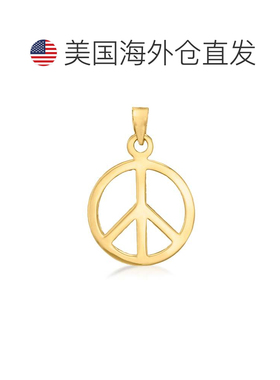 自营Ross-Simons 14kt 黄金和平标志吊坠 - 黄色 美国奥莱直发